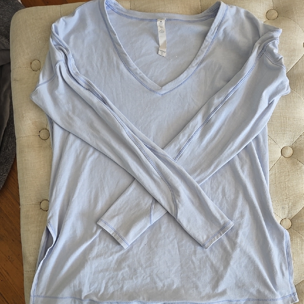 Lululemon Light Blue V-Neck With Split Sides Women's Top